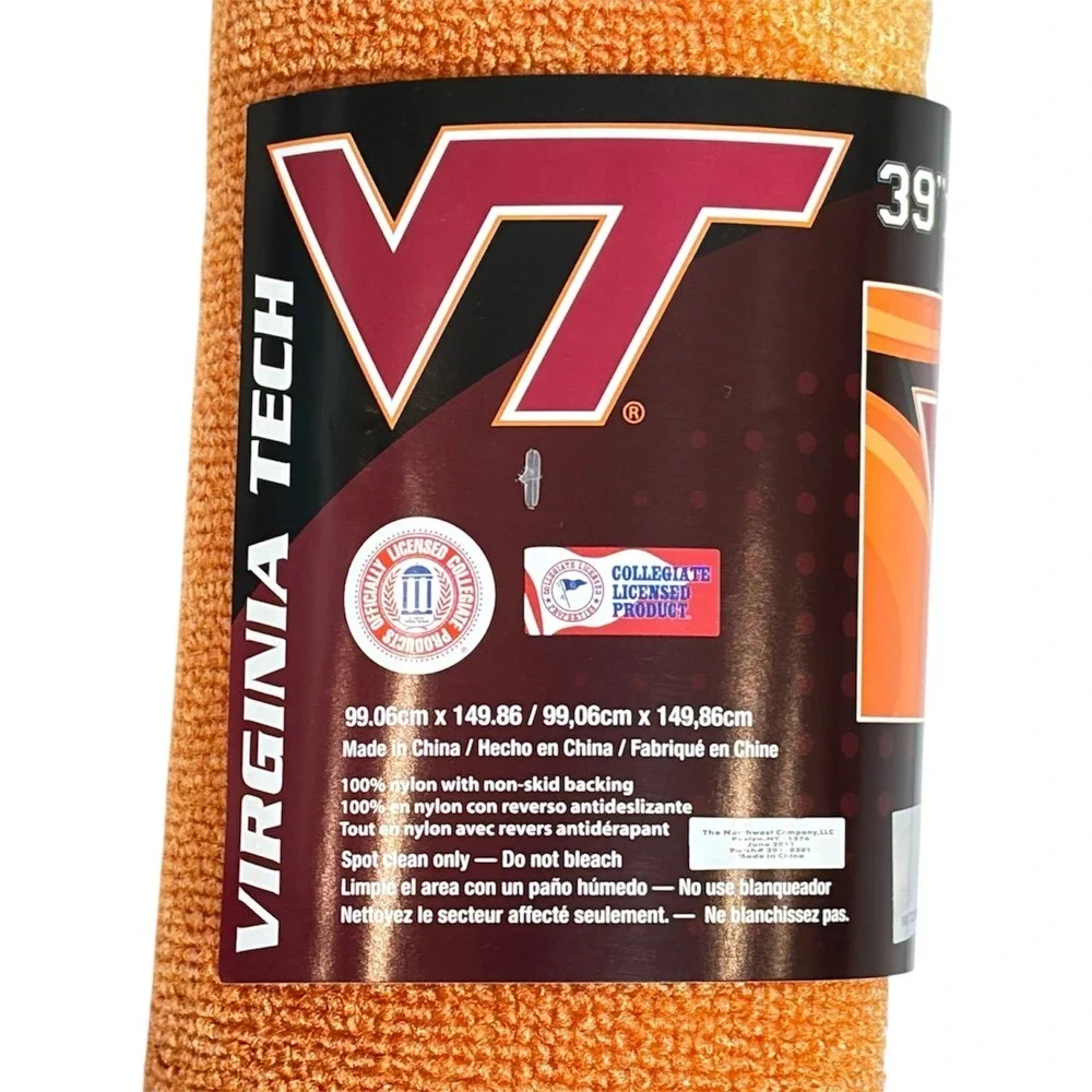 Northwest NCAA Virginia Tech Hokies Rug 39x59 Maroon Orange Fan Cave Decor Mat